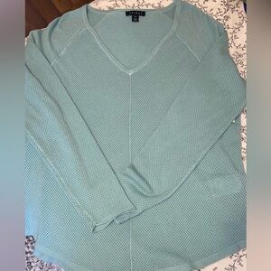 Tribal V-Neck Sweater in Light Blue New